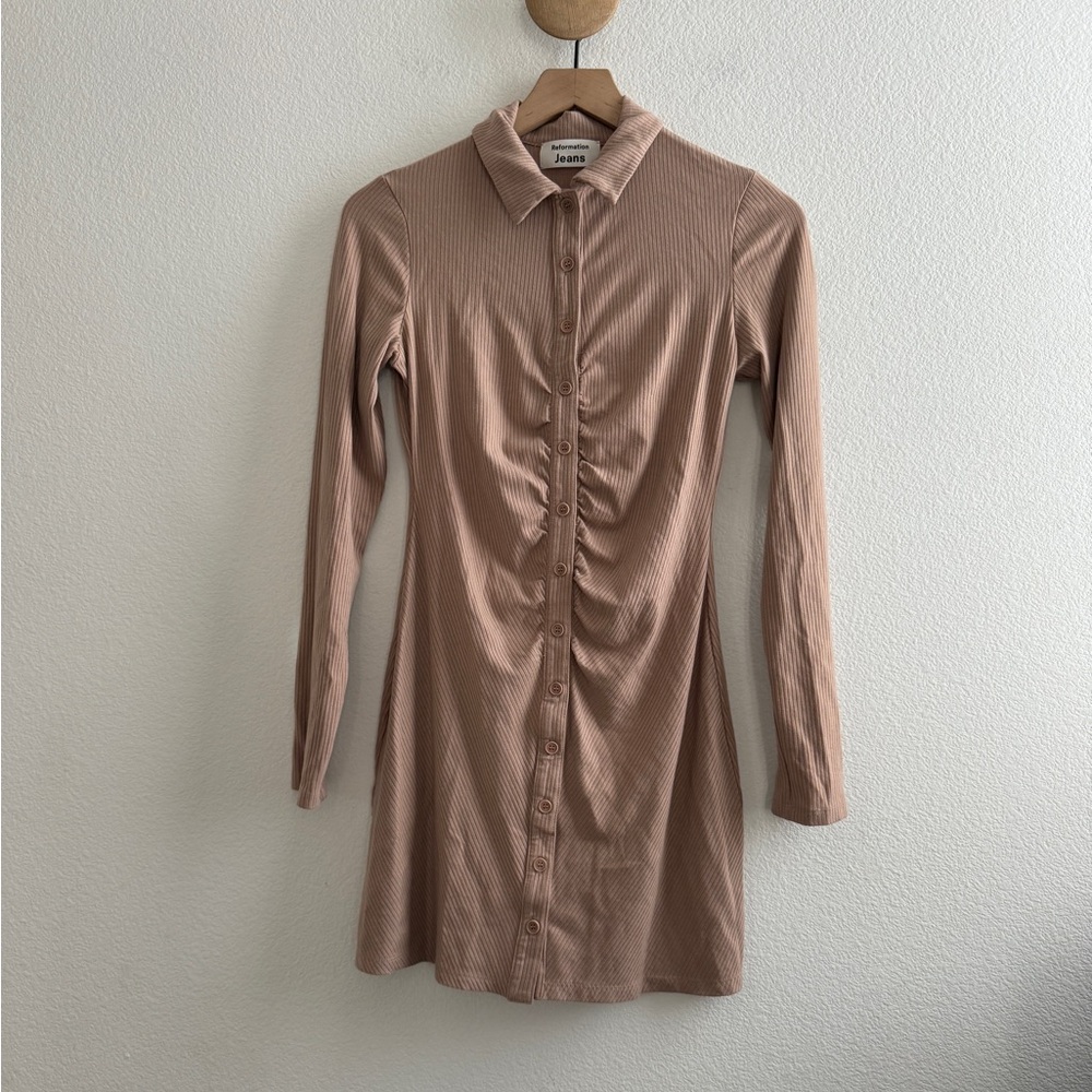 Reformation Amy Knit Button Down Dress